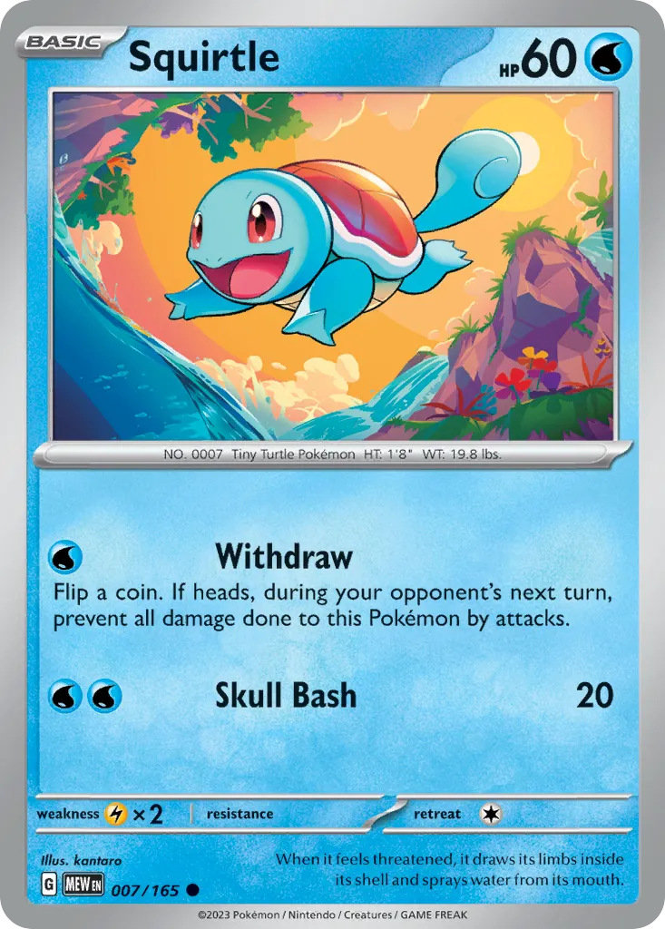 Squirtle #7, 151 Reverse Holo