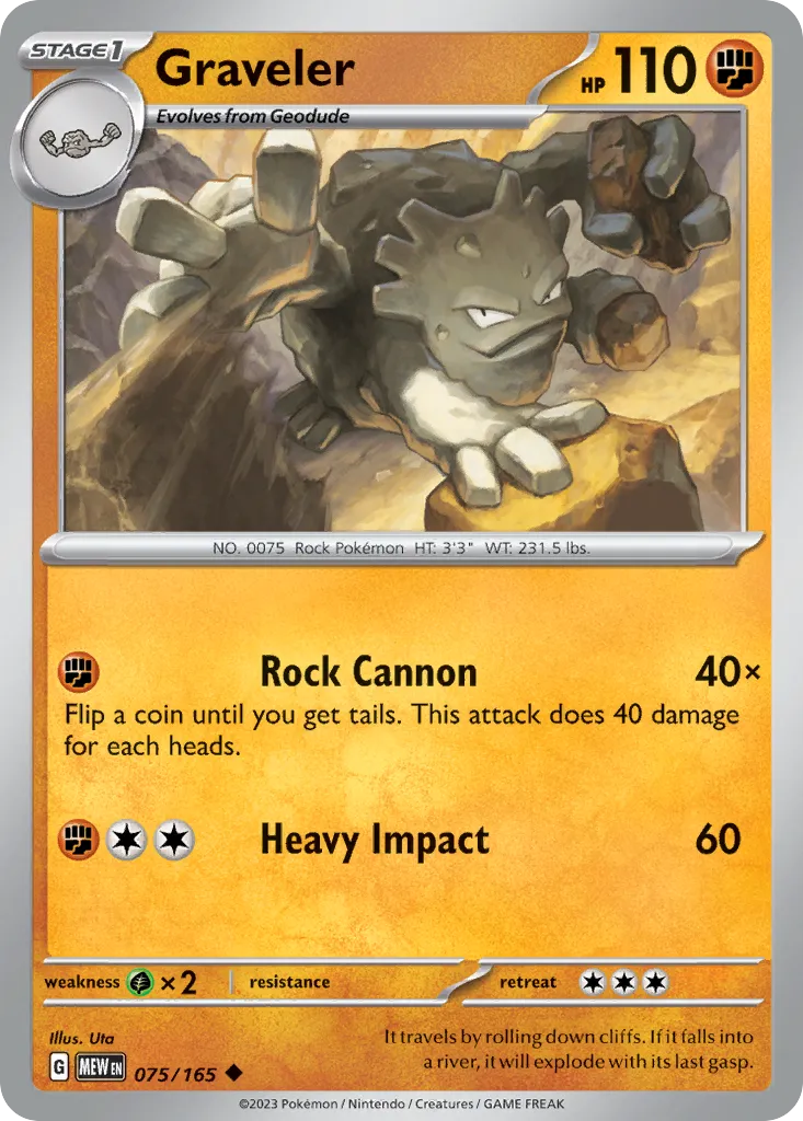 Graveler #75, 151 Reverse Holo