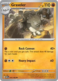 Graveler #75, Reverse Holo