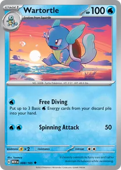 Wartortle #8, Reverse Holo