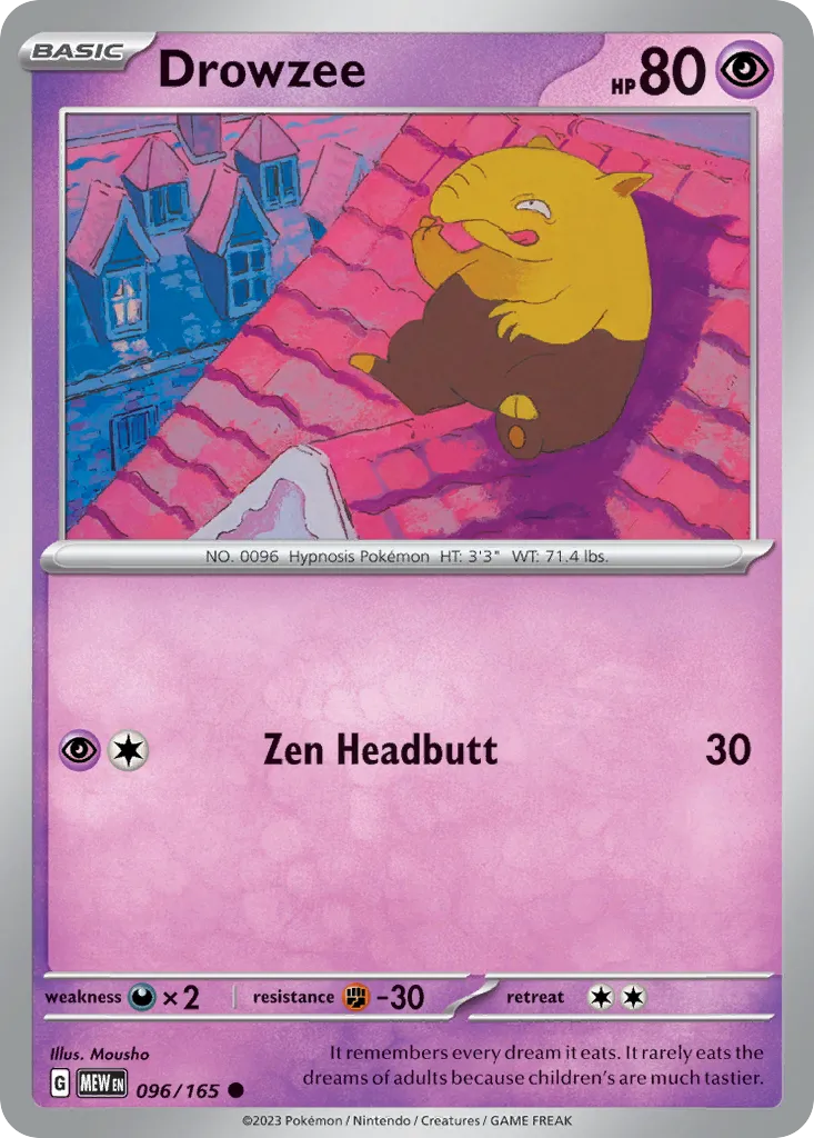 Drowzee #96, 151 Reverse Holo