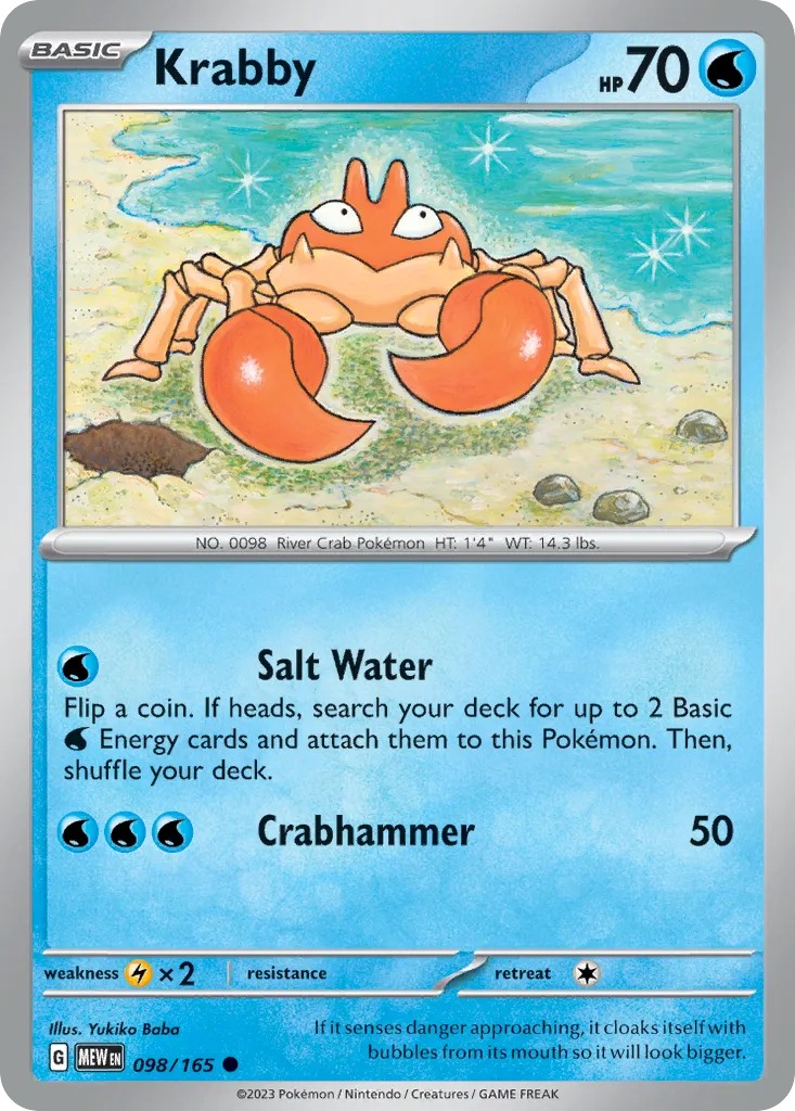 Krabby #98, 151 Reverse Holo