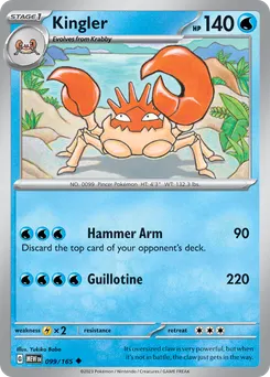 Kingler #99, Reverse Holo