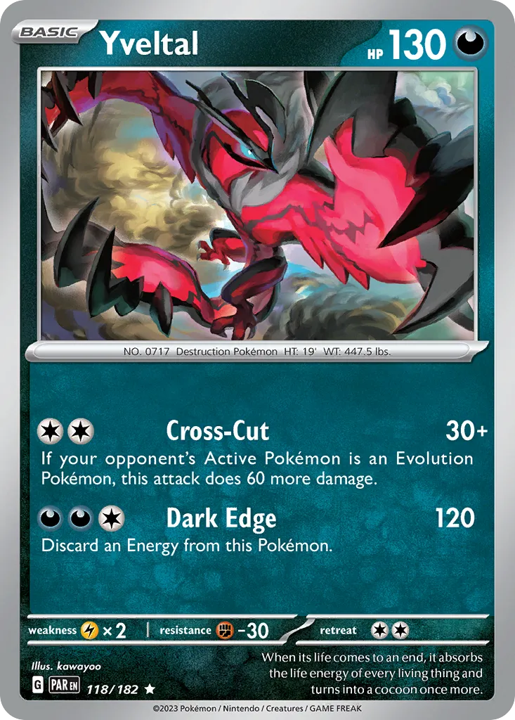 Yveltal #118, Paradox Rift Reverse Holo