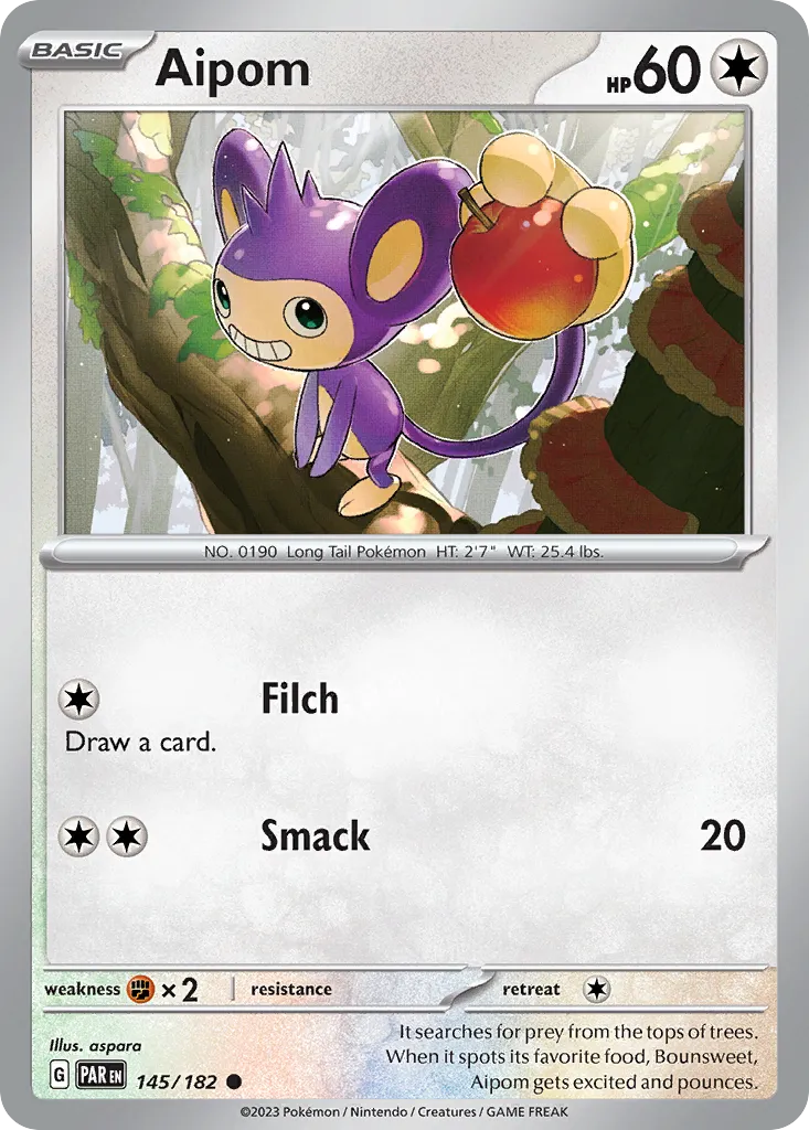 Aipom #145, Paradox Rift Reverse Holo