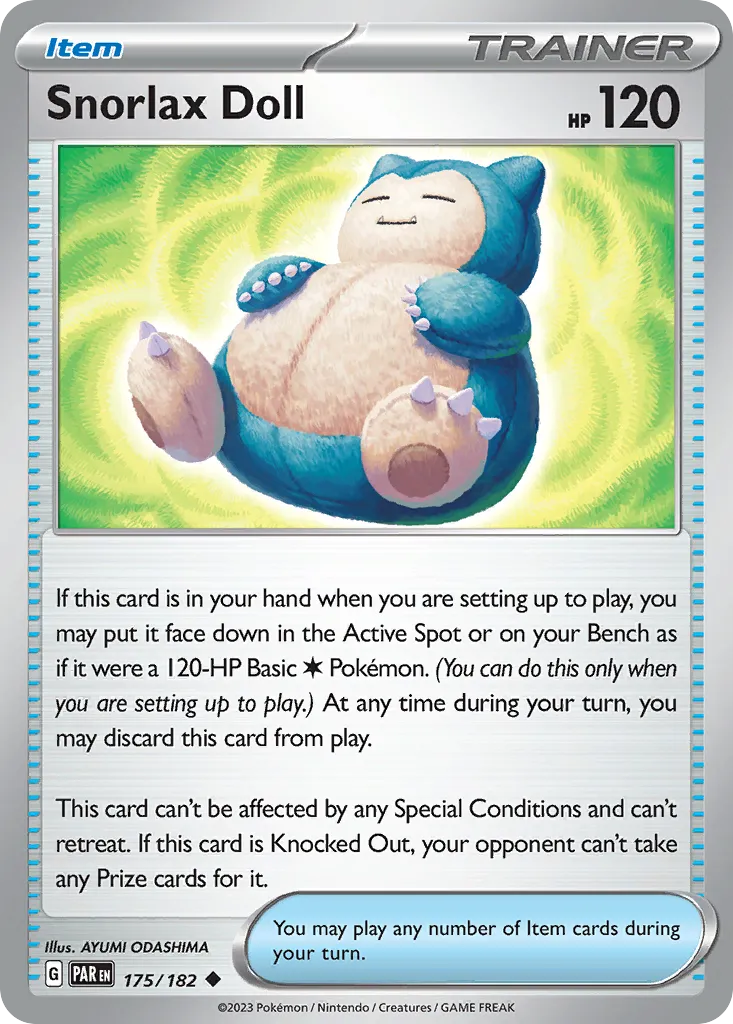 Snorlax Doll #175, Paradox Rift Reverse Holo