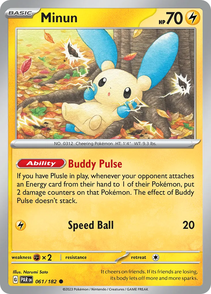 Minun #61, Paradox Rift Reverse Holo
