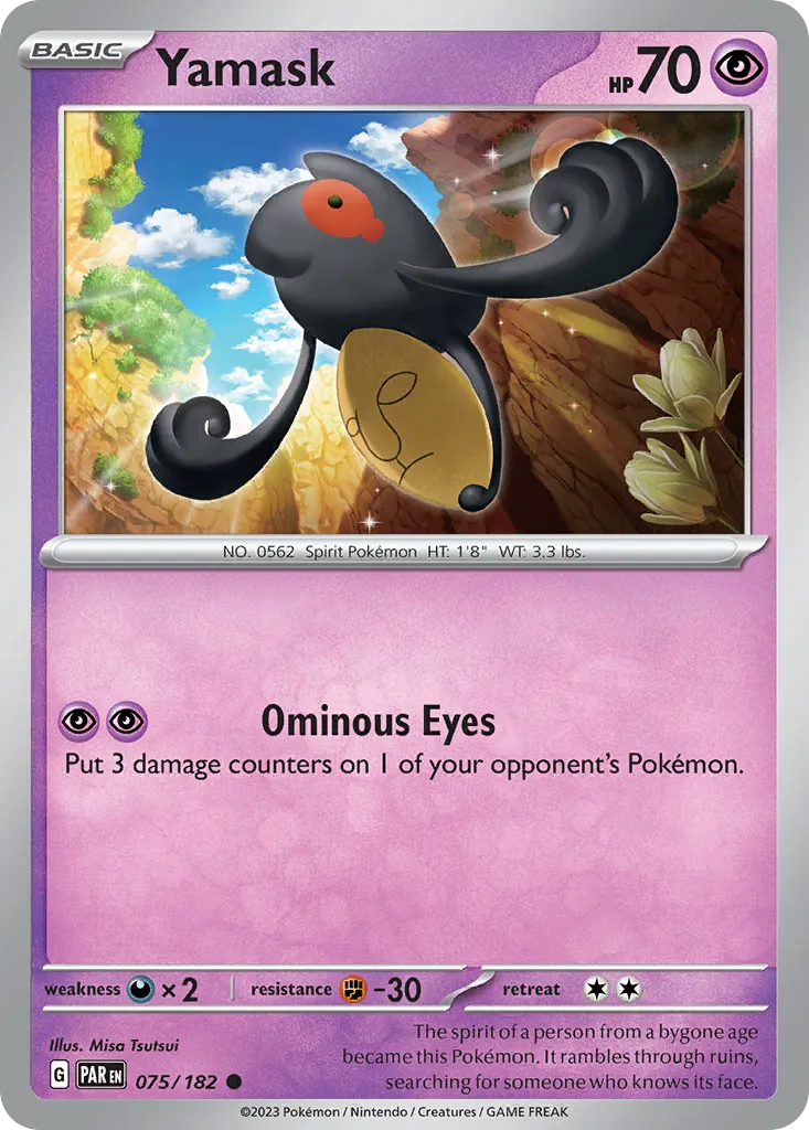 Yamask #75, Paradox Rift Reverse Holo