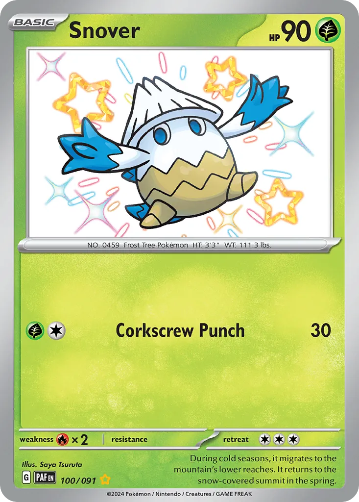 Snover #100, Paldean Fates Shiny Rare