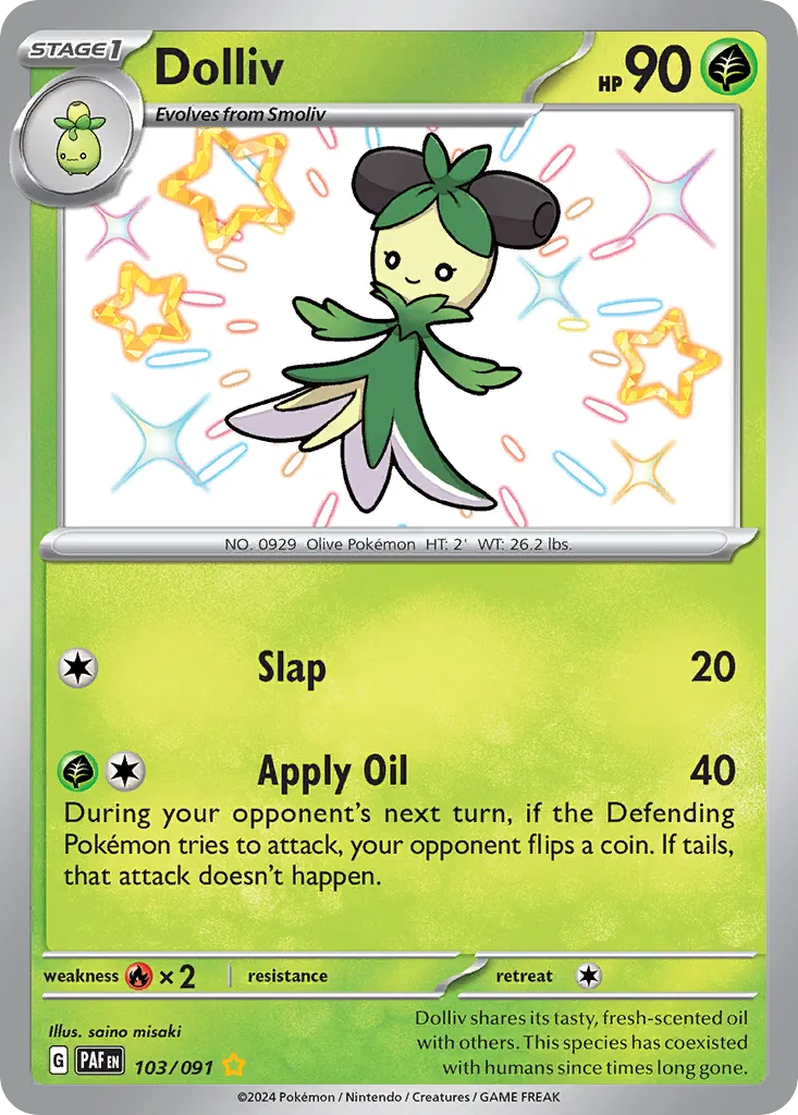 Dolliv #103, Paldean Fates Shiny Rare