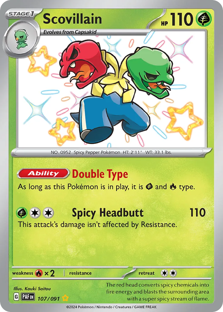 Scovillain #107, Paldean Fates Shiny Rare