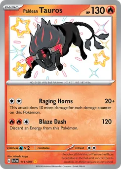 Paldean Tauros #111, Shiny Rare