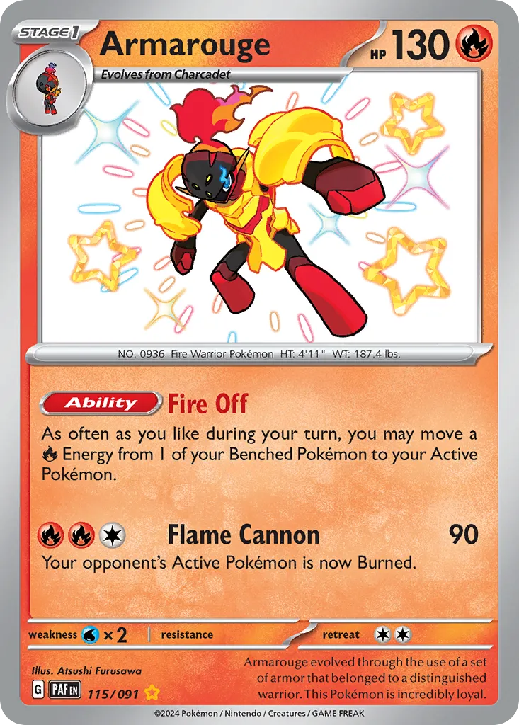 Armarouge #115, Paldean Fates Shiny Rare