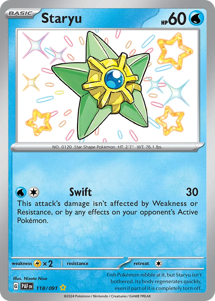 Staryu #118, Paldean Fates Shiny Rare