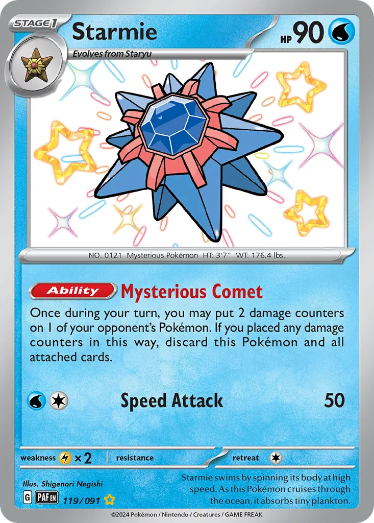 Starmie #119, Paldean Fates Shiny Rare