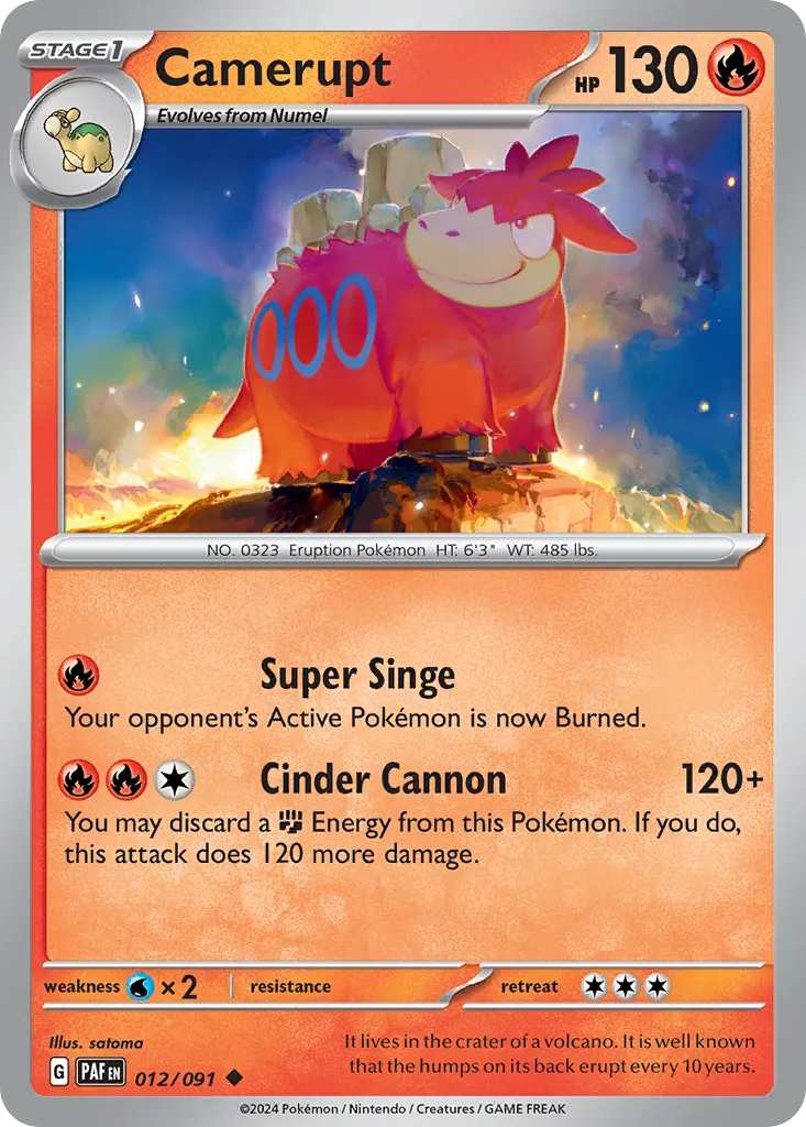 Camerupt #12, Paldean Fates Reverse Holo