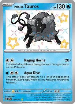 Paldean Tauros #120, Shiny Rare