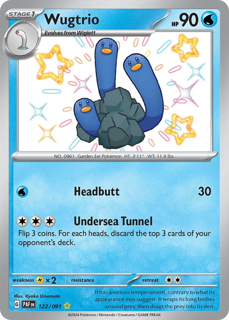 Wugtrio #122, Paldean Fates Shiny Rare