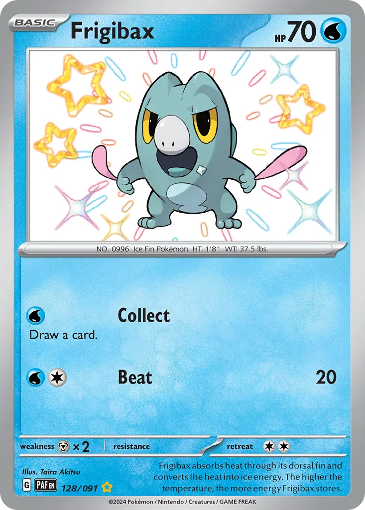 Frigibax #128, Paldean Fates Shiny Rare