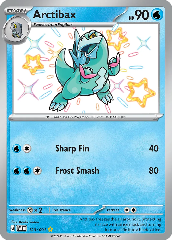 Arctibax #129, Paldean Fates Shiny Rare