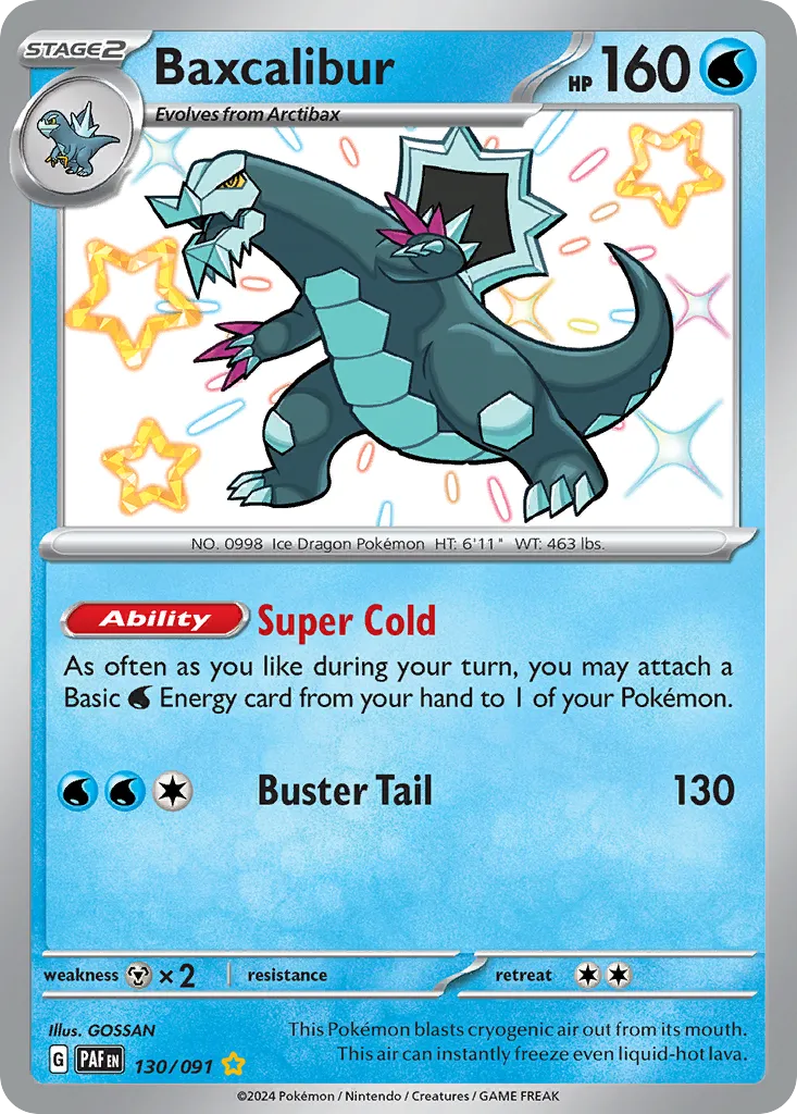 Baxcalibur #130, Paldean Fates Shiny Rare