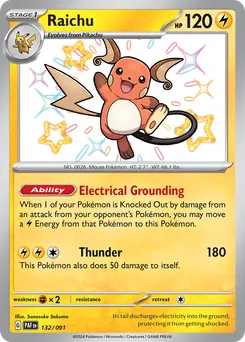 Raichu #132, Shiny Rare