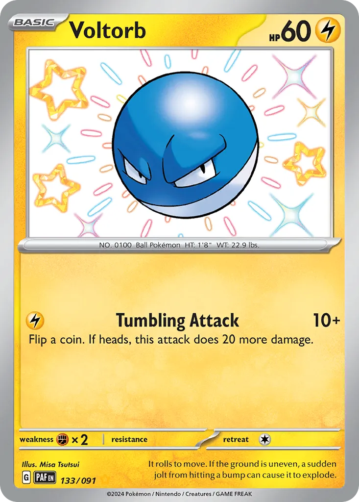 Voltorb #133, Paldean Fates Shiny Rare