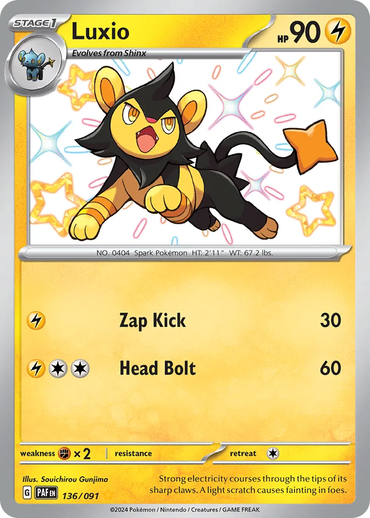 Luxio #136, Paldean Fates Shiny Rare