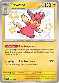 Pawmot #144, Shiny Rare
