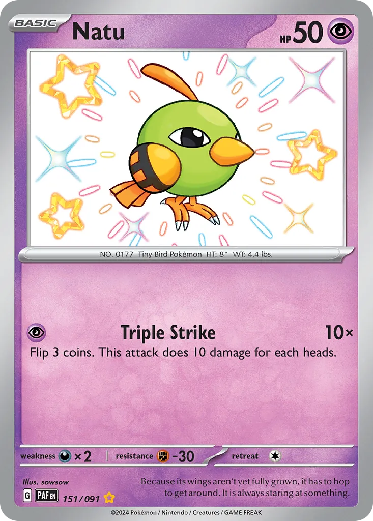 Natu #151, Paldean Fates Shiny Rare