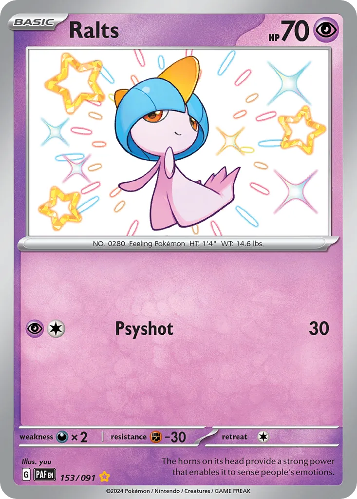 Ralts #153, Paldean Fates Shiny Rare