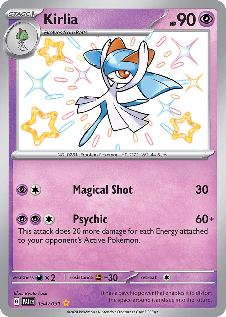 Kirlia #154, Paldean Fates Shiny Rare