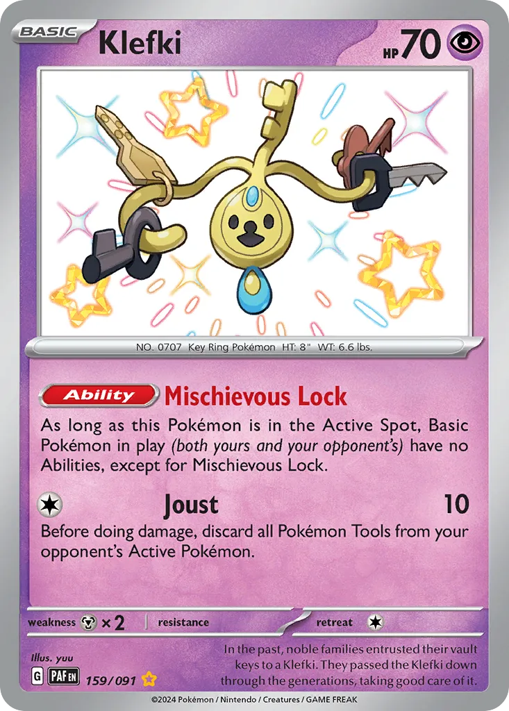 Klefki #159, Paldean Fates Shiny Rare