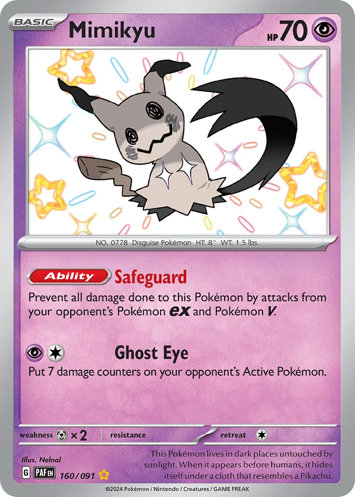 Mimikyu #160, Paldean Fates Shiny Rare