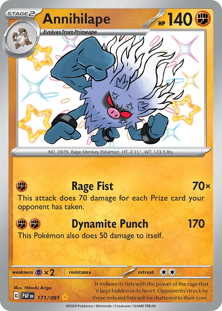 Annihilape #171, Paldean Fates Shiny Rare
