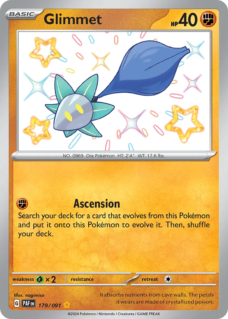 Glimmet #179, Paldean Fates Shiny Rare