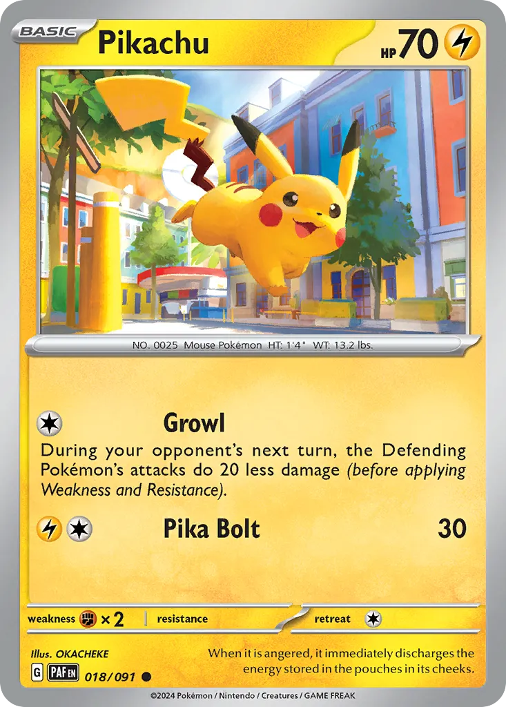 Pikachu #18, Paldean Fates Reverse Holo