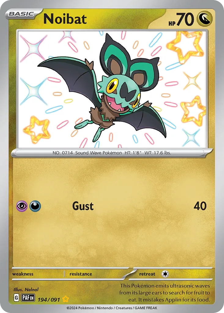 Noibat #194, Paldean Fates Shiny Rare