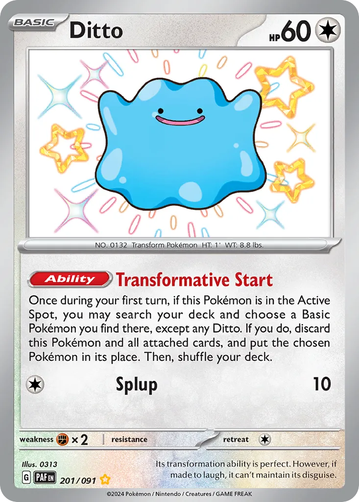 Ditto #201, Paldean Fates Shiny Rare