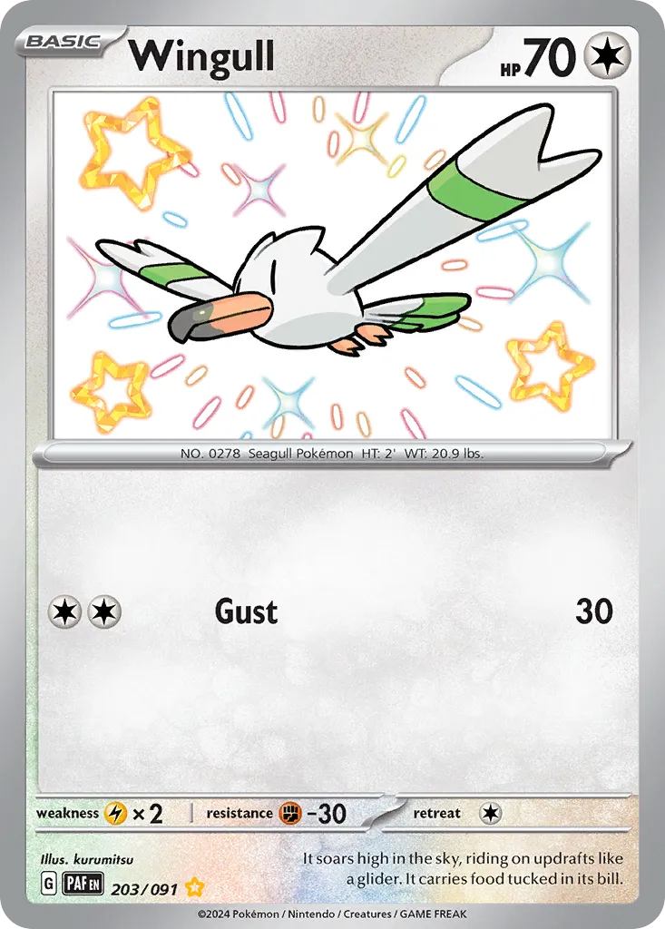 Wingull #203, Paldean Fates