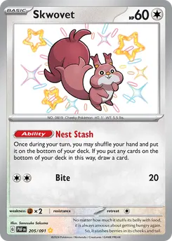 Skwovet #205, Shiny Rare
