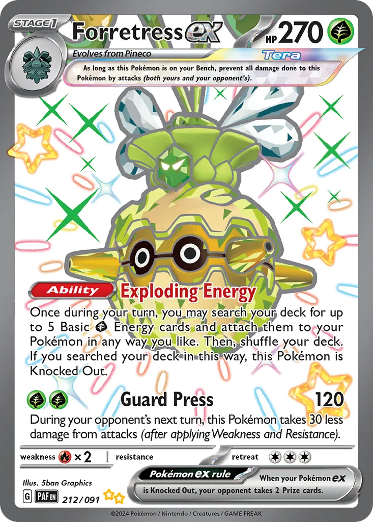 Forretress ex #212, Paldean Fates Shiny Ultra Rare