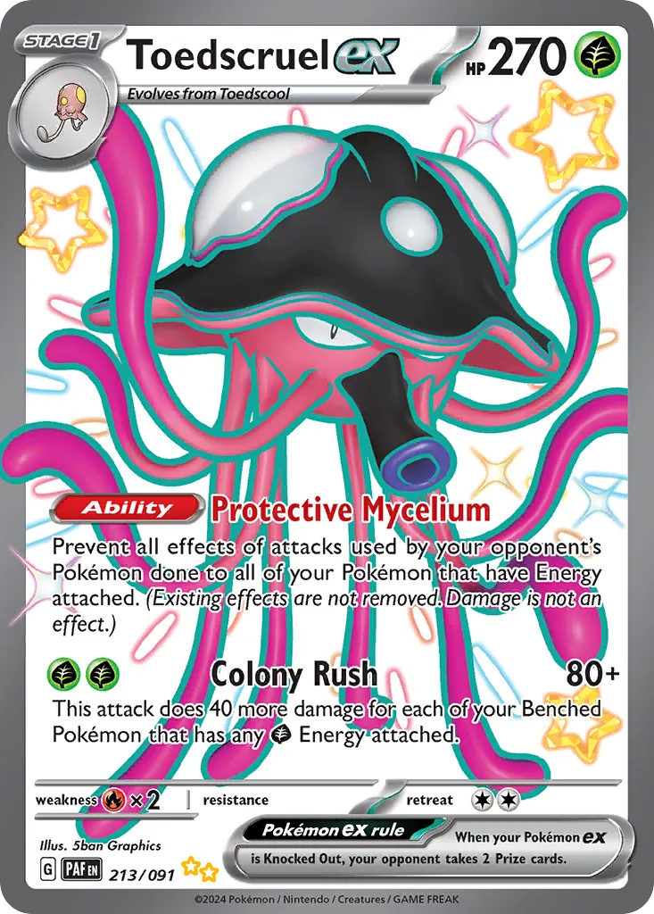 Toedscruel ex #213, Paldean Fates Shiny Ultra Rare
