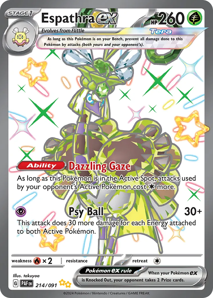 Espathra ex #214, Paldean Fates Shiny Ultra Rare