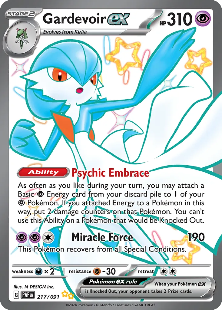 Gardevoir ex #217, Paldean Fates Shiny Ultra Rare