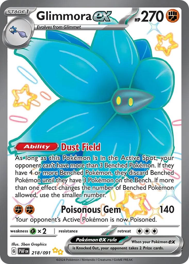 Glimmora ex #218, Paldean Fates Shiny Ultra Rare