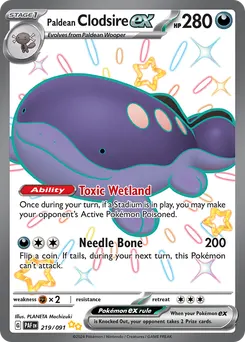 Paldean Clodsire ex #219, Shiny Ultra Rare