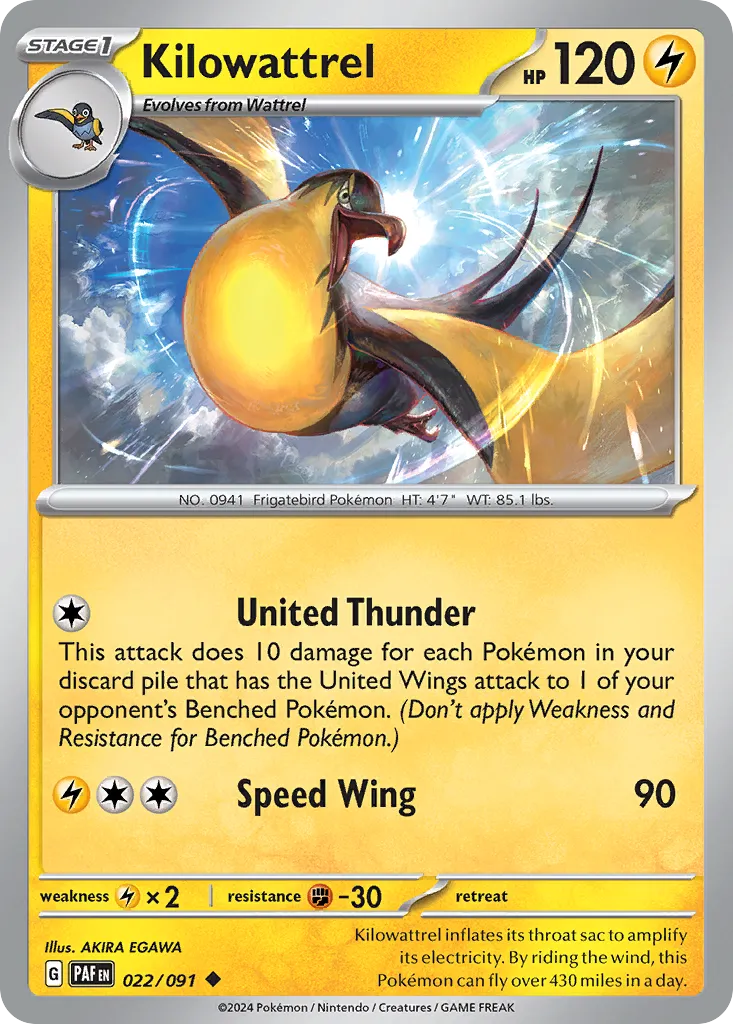 Kilowattrel #22, Paldean Fates