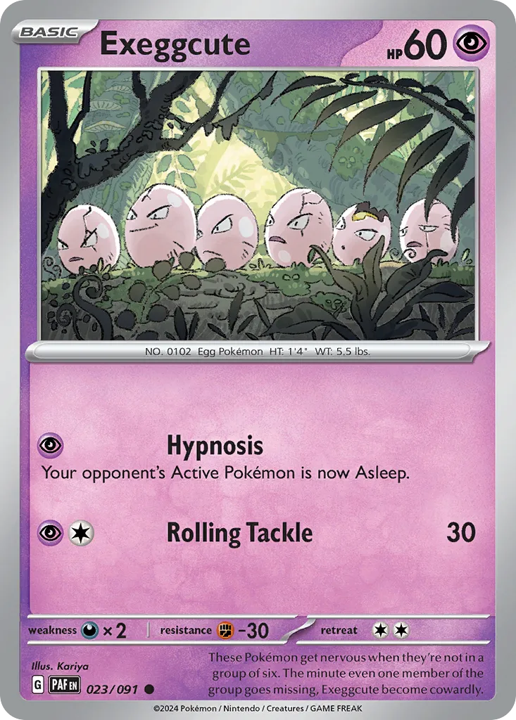 Exeggcute #23, Paldean Fates Reverse Holo