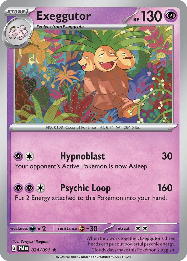 Exeggutor #24, Paldean Fates Reverse Holo
